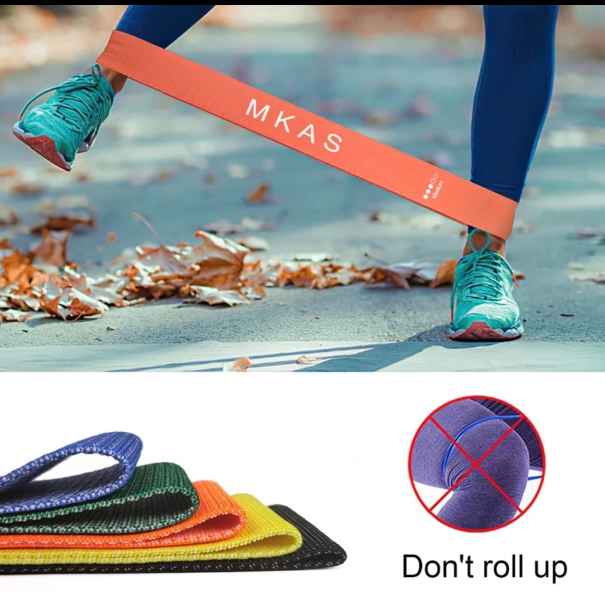 Epic Essentials Fabric Resistance Band Set 3 Strength Levels for Glutes, Legs & Full-Body Training